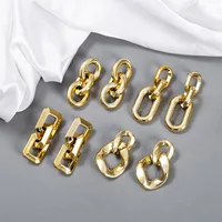 Fashion Exaggerated Trend Cold Wind Metal Texture Chain Earrings main image 5