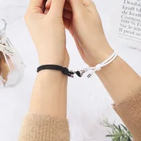 Simple Style Heart Alloy Rope Braid Couple Bracelets main image 5