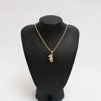 Bear Simple Style Zircon K Gold Plated 304 Stainless Steel Necklace Wholesale main image 3