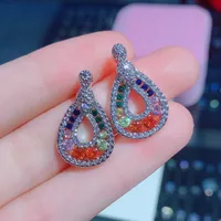 Water Droplets Simple Style Copper Artificial Gemstones Earrings Ear Studs main image 1