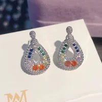 Water Droplets Simple Style Copper Artificial Gemstones Earrings Ear Studs main image 2