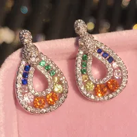 Water Droplets Simple Style Copper Artificial Gemstones Earrings Ear Studs main image 3