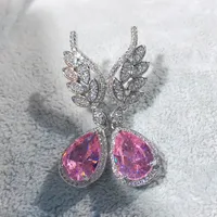 Les Gouttelettes D'Eau Luxueux Le Cuivre Pierres Précieuses Artificielles Des Boucles D'Oreilles Boucles D'Oreilles main image 4