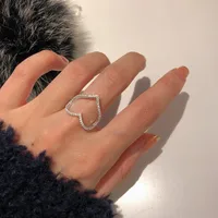 Mode Le Cuivre Cœur Diamant Pierres Précieuses Artificielles Femmes main image 1