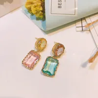 Geometric Copper Artificial Gemstones Earrings Ear Studs main image 2