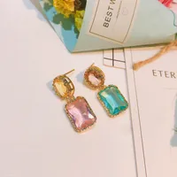 Geometric Copper Artificial Gemstones Earrings Ear Studs main image 4