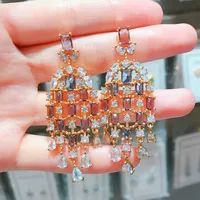 Water Droplets Copper Artificial Gemstones Earrings main image 1