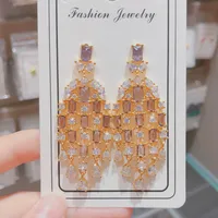 Water Droplets Copper Artificial Gemstones Earrings main image 4