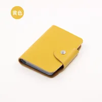 Unisex Coffee Orange Rose Red Solid Color Leather Card Holders sku image 4