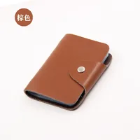 Unisex Coffee Orange Rose Red Solid Color Leather Card Holders sku image 7