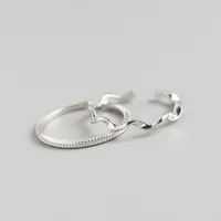 Japonais Et Coréen Style S925 Sterling Argent Ins Style Géométrique Twisted Mobius Très Simple Et Fine Petit Doigt Anneau Tous Les-match Bague En Argent Bracelet main image 1