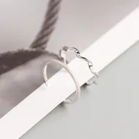 Estilo Japonés Y Coreano S925 Plata De Ley Estilo Ins Geométrico Trenzado Mobius Anillo De Dedo Pequeño Muy Simple Y Fino Anillo De Plata Que Combina Con Todo main image 3