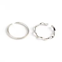 Estilo Japonés Y Coreano S925 Plata De Ley Estilo Ins Geométrico Trenzado Mobius Anillo De Dedo Pequeño Muy Simple Y Fino Anillo De Plata Que Combina Con Todo main image 5