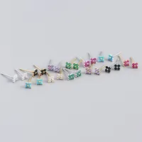 Fashion Flower Plating Gem Earrings Ear Studs main image 5