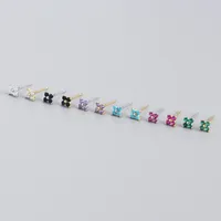 Fashion Flower Plating Gem Earrings Ear Studs main image 4