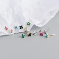 Fashion Flower Plating Gem Earrings Ear Studs main image 3