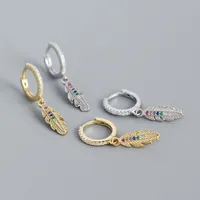Feather Fashion 925 Sterling Silver Gem Plating Earrings main image 5