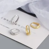 Géométrique Mode Argent Sterling 925 Pas D'Incrustation Placage Des Boucles D'Oreilles main image 4