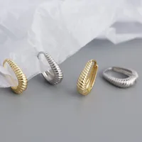 Géométrique Mode Argent Sterling 925 Pas D'Incrustation Placage Des Boucles D'Oreilles main image 3