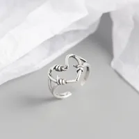Retro Vintage Style Sweet 925 Sterling Silver Heart No Inlaid Women'S Rings main image 2