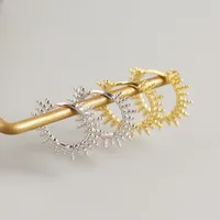 1 Paire Géométrique Mode Argent Sterling 925 Placage Des Boucles D'Oreilles main image 5