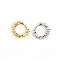 1 Paire Géométrique Mode Argent Sterling 925 Placage Des Boucles D'Oreilles main image 2