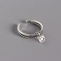 Retro Plata De Ley 925 Geométrico Sin Incrustaciones Mujeres Anillos main image 1