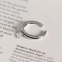 Rétro Argent Sterling 925 Géométrique Pas D'Incrustation Femmes Anneaux main image 3