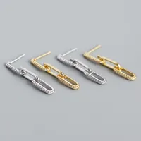 Geometric Fashion 925 Sterling Silver Gem Plating Earrings main image 5