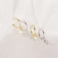 Géométrique Mode Argent Sterling 925 Gemme Placage Des Boucles D'Oreilles main image 3