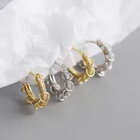 Géométrique Mode Argent Sterling 925 Gemme Placage Des Boucles D'Oreilles Boucles D'Oreilles main image 4