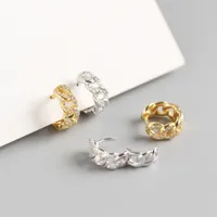 Chain Fashion 925 Sterling Silver Gem Diamond Earrings main image 3