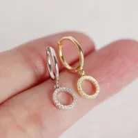 Géométrique Mode Argent Sterling 925 Gemme Placage Des Boucles D'Oreilles main image 4