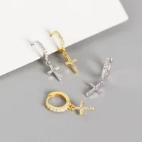 Cross Fashion 925 Sterling Silver Gem Diamond Earrings main image 3