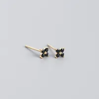 Fashion Flower Plating Gem Earrings Ear Studs sku image 3