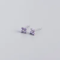 Fashion Flower Plating Gem Earrings Ear Studs sku image 4