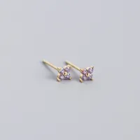 Fashion Flower Plating Gem Earrings Ear Studs sku image 5