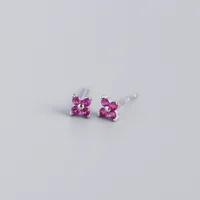 Fashion Flower Plating Gem Earrings Ear Studs sku image 8