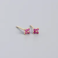 Fashion Flower Plating Gem Earrings Ear Studs sku image 9