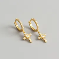 Cross Fashion Gem Plating Earrings sku image 2