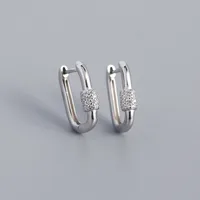 Geometric Fashion 925 Sterling Silver Gem Plating Earrings sku image 1