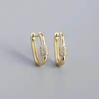 Geometric Fashion 925 Sterling Silver Gem Plating Earrings sku image 2