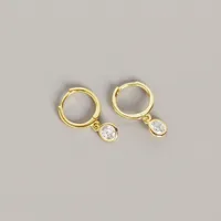 Geometric Fashion 925 Sterling Silver Gem Plating Earrings sku image 2
