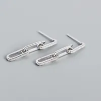 Geometric Fashion 925 Sterling Silver Gem Plating Earrings sku image 1