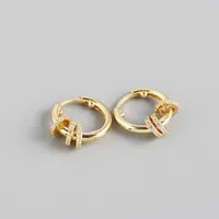 Geometric Original Design Luxurious British Style 925 Sterling Silver Gem Earrings sku image 2