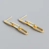 Geometric Fashion 925 Sterling Silver Gem Plating Earrings sku image 2