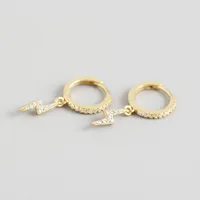 Geometric Fashion 925 Sterling Silver Gem Plating Earrings sku image 2