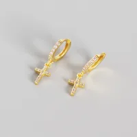 Cross Fashion 925 Sterling Silver Gem Diamond Earrings sku image 2