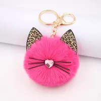 Leopard Cat Beard Plush Cat Paw Bag Pendant Keychain Diy Plush Custom Wholesale Ornaments main image 1