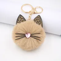 Leopard Cat Beard Plush Cat Paw Bag Pendant Keychain Diy Plush Custom Wholesale Ornaments main image 3